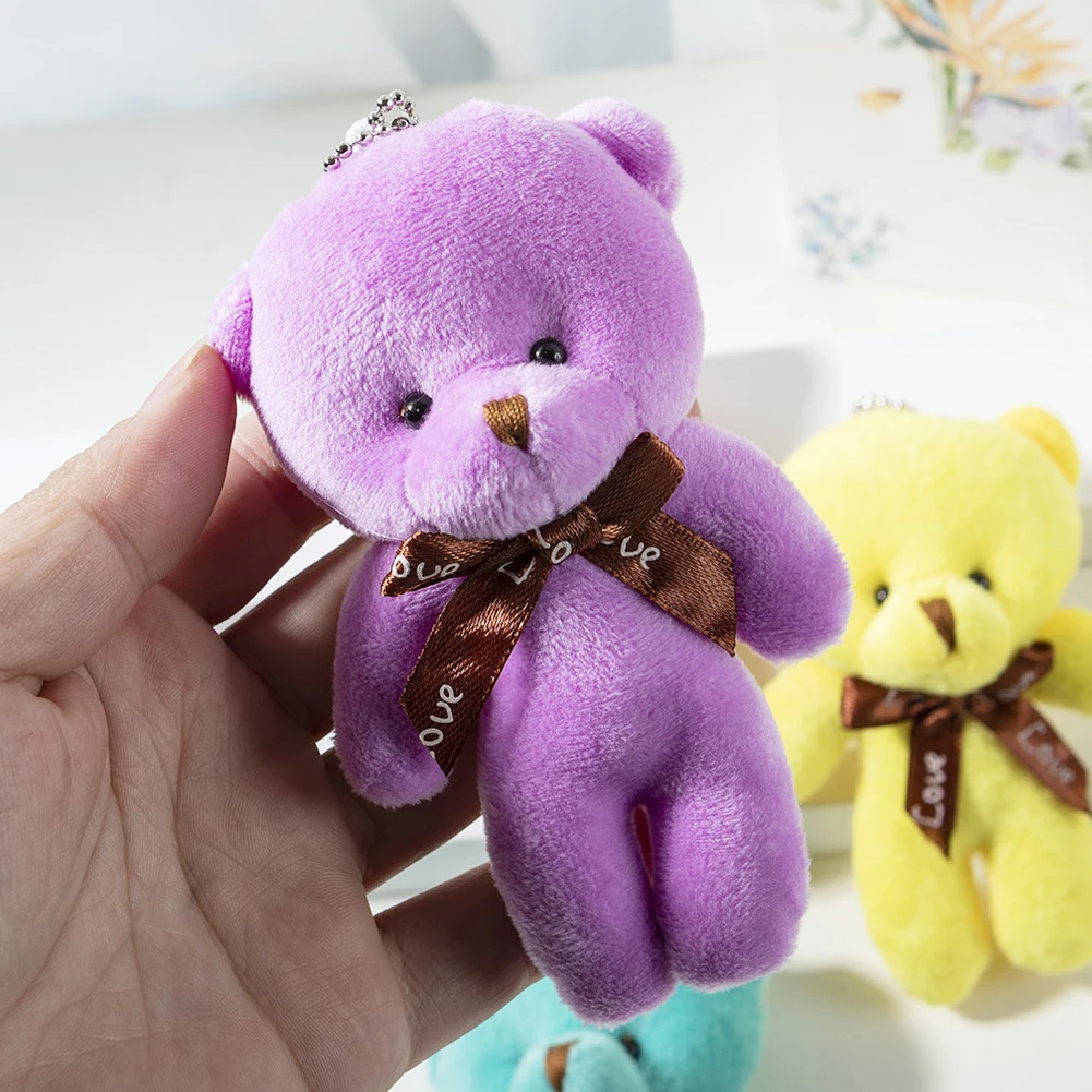 미니 플러시 베어 인형 12CM 봉제 인형 미니 베어 인형 소녀 가방 펜던트 키체인 어린이 파티 선물