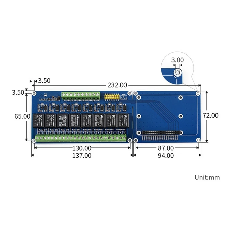 Kit di accessori per scheda di espansione relè a 8 vie per Raspberry Pi 4B/3B/3B + scheda madre Jetsonnano modulo di controllo relè a 8 canali 5V