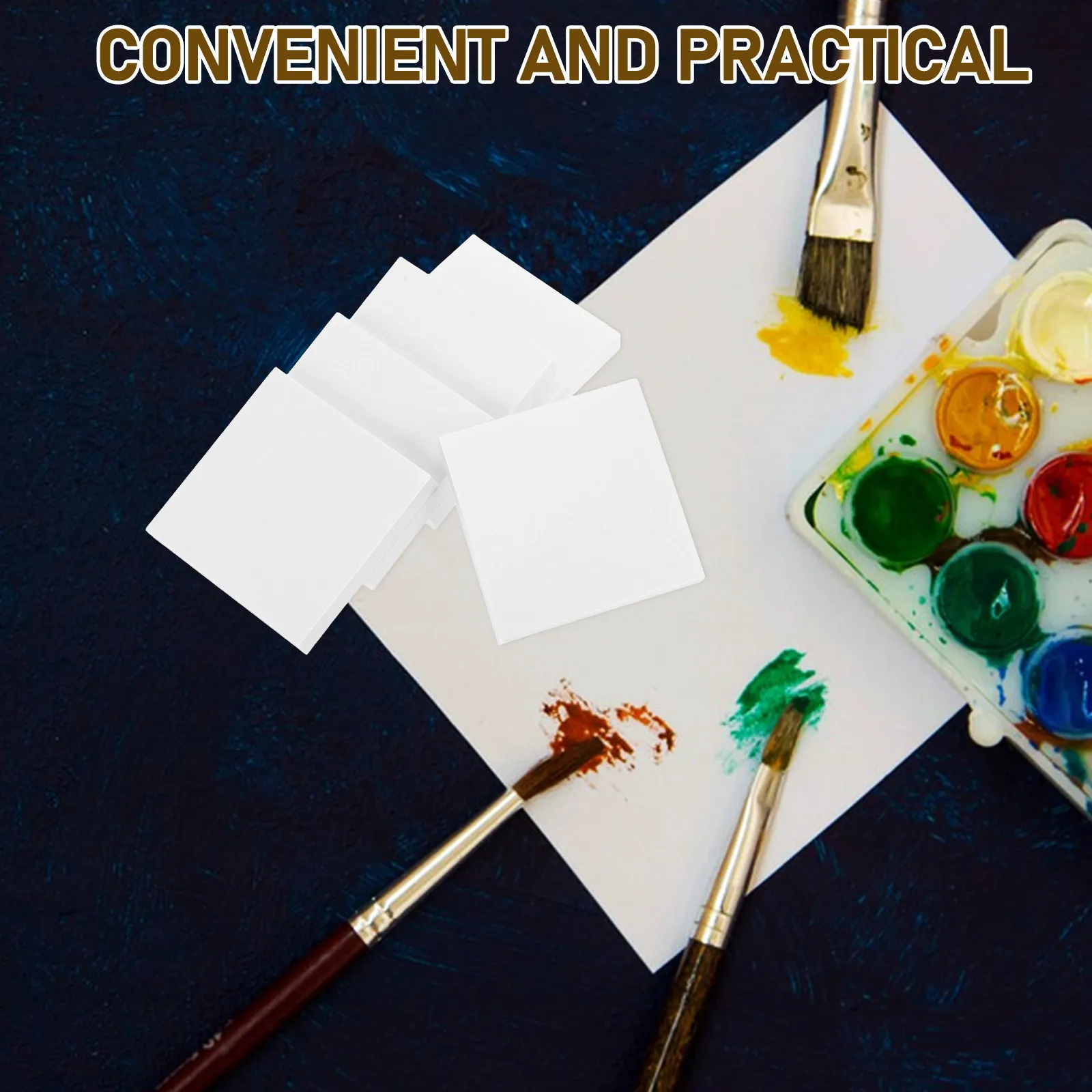 5Sets Waterproof Double-Sided Palette Paper Sheets for Painting Outdoor Sketching Watercolor Palette Paper