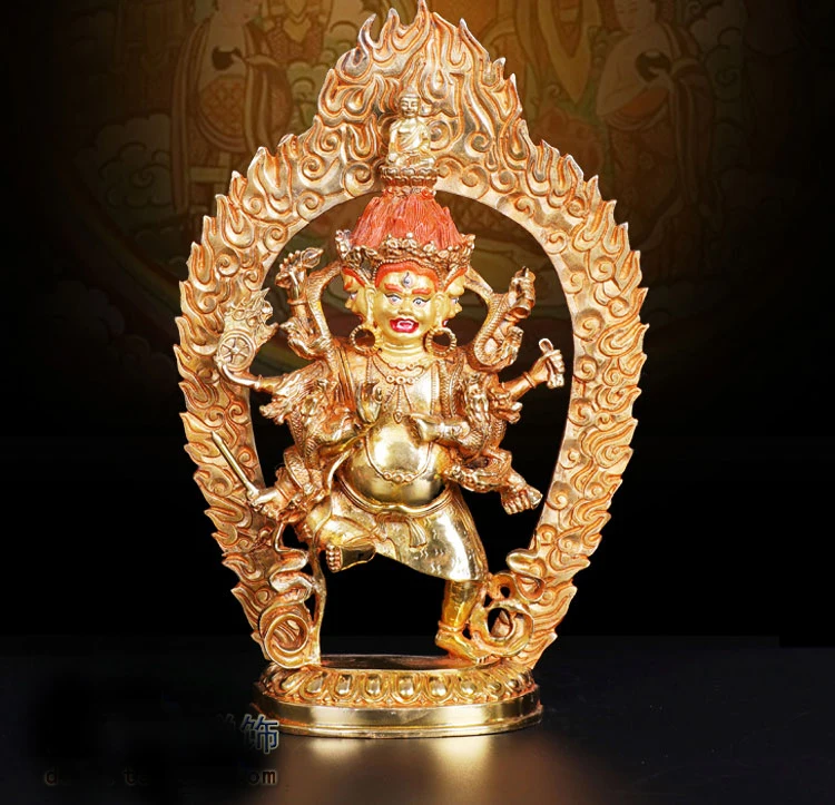 33cm large ## bless Safety Talisman #efficacious Nepal Gold-plated gaza palletizer Vajra Buddha statue