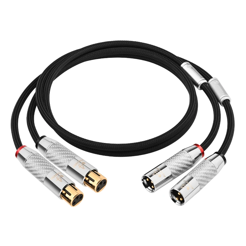 ATAUDIO HiFi Dual XLR Audiokabel Hi-End OCC Draht für Verstärker Mixer 2XLR Stecker auf 2XLR Buchse symmetrisches Mikrofonkabel 4