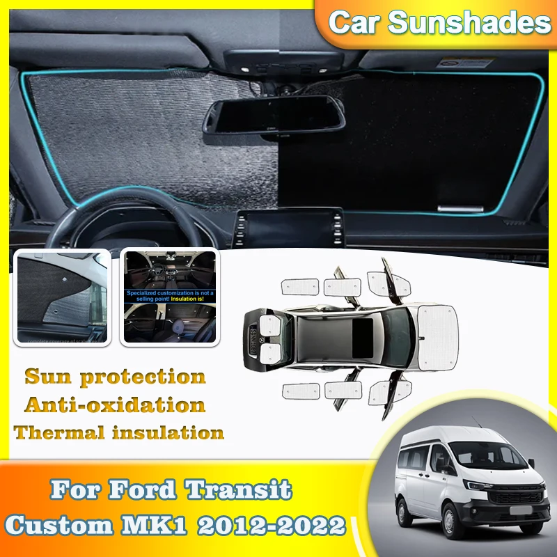 

Car Sunshade Cover For Ford Tourneo Transit Custom 2012-2022 Sunscreen Sun Visor Windshield Window Sunshades Cars Accessories