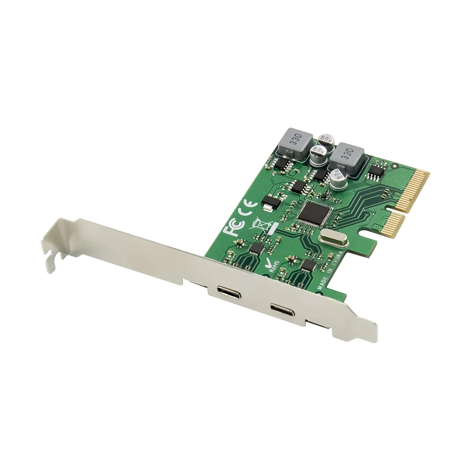 PCI-E 2 Port USB3.1 Type-C Expansion Card 5Gbps Dual Type C Adapter Self Powered PCIe USB3.0 Converter ASM1142 Chipset