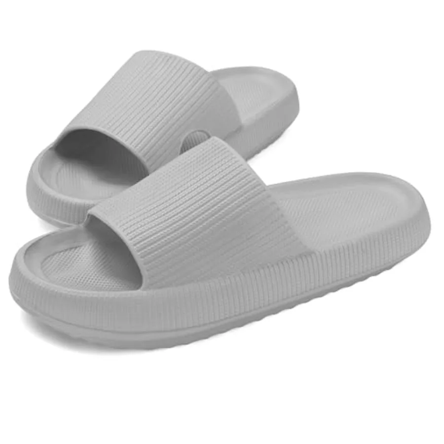 

Cloud Slides for Women and Men, 1.7 Inch Thick Sole Pillow Slippers, Non-Slip EVA Quick-Dry Shower Sandals, Lightweight Cushion