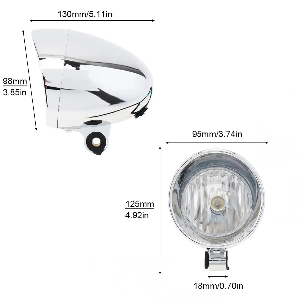 2pcs DC 12V 10W Motorcycle Headlight Silver Auxiliary Light for Motorbike Scooter ATV 4 Wheeler Quad