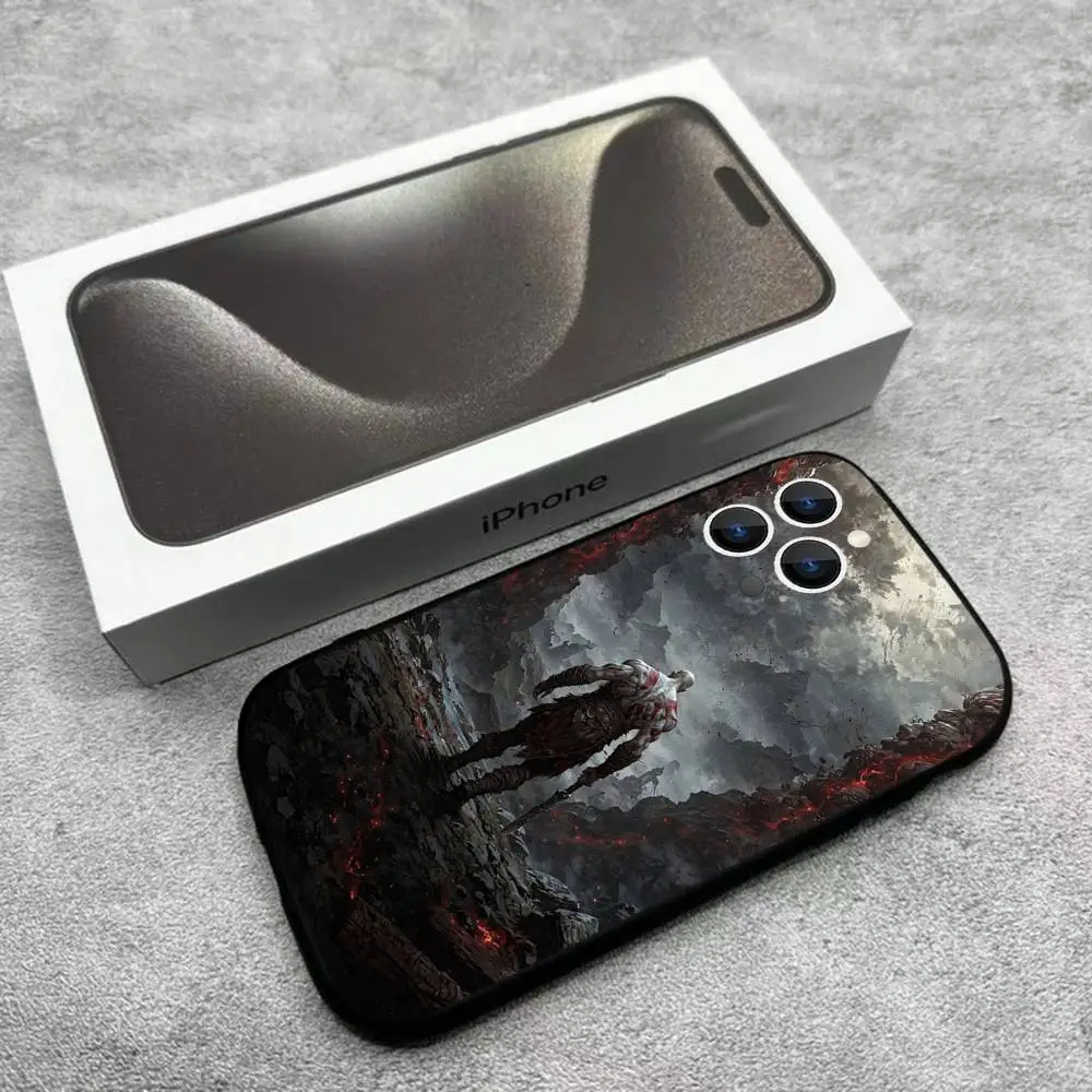 حافظة هاتف G-God of W-War Kratos لهاتف iPhone 17,16,15,14,13,12,Pro,Max,Plus,E,SE4,Air,Mini Black Soft Box #3