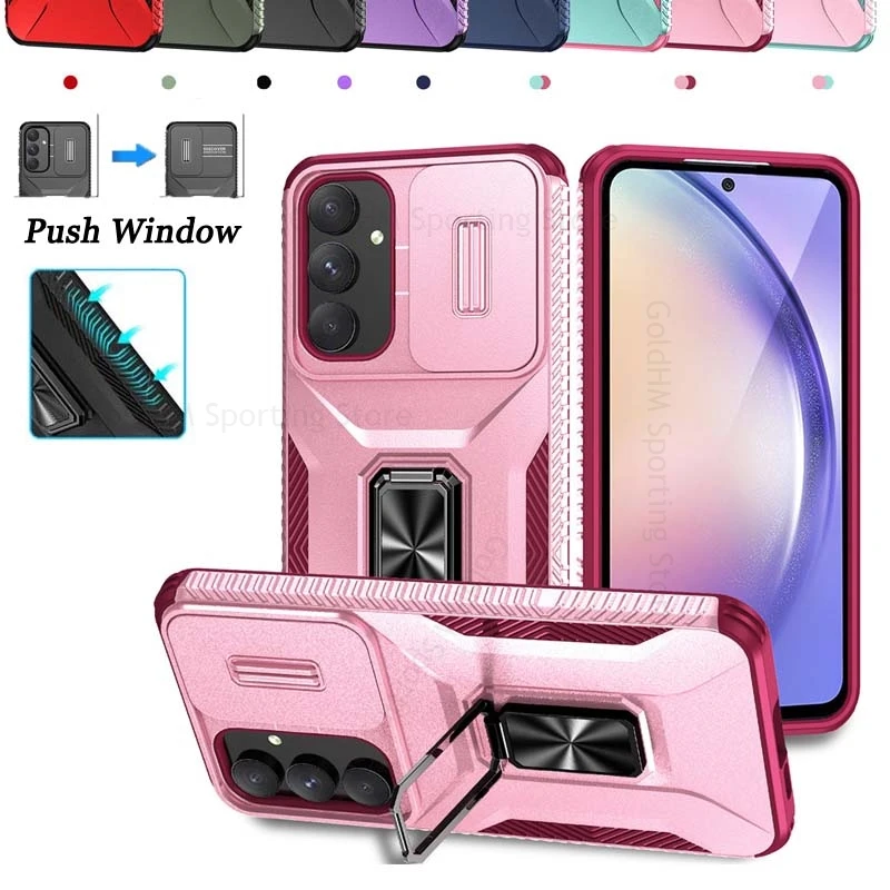 

Heavy Duty Hybrid Armor Rugged Kickstand Case For Samsung A17 A16 A56 A36 A26 A55 A35 A25 A15 A54 5G Magnetic Ring Protect Cover