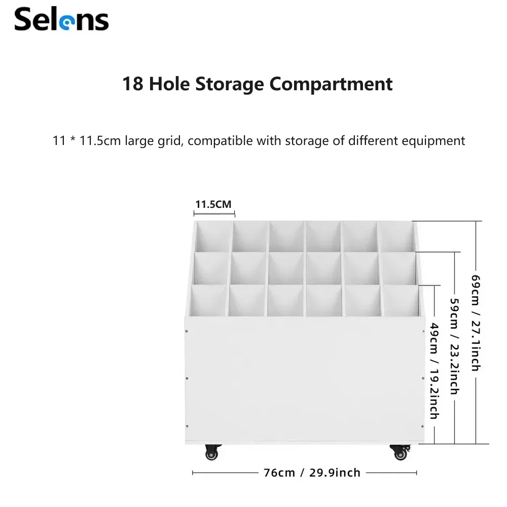 Selens Studio Storage Box Removable Multi Grid Storage Sorting Cabinet For Tripod Light Stand Storage Box Background Paper Props