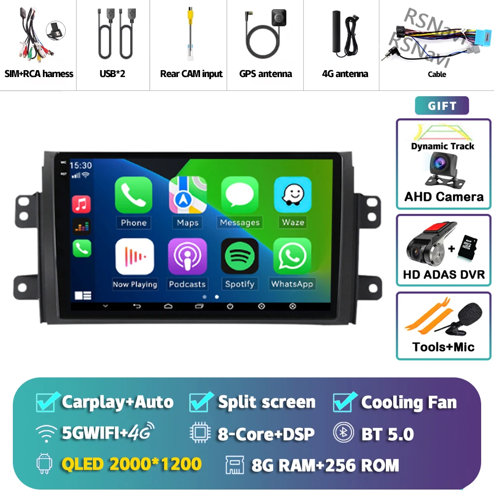 Android 15 Carplay Autoradio Multimedia Voor Suzuki SX4 SX 4 2006-2013 Head Unit BT GPS video DVD DSP Speler Autoradio Stereo