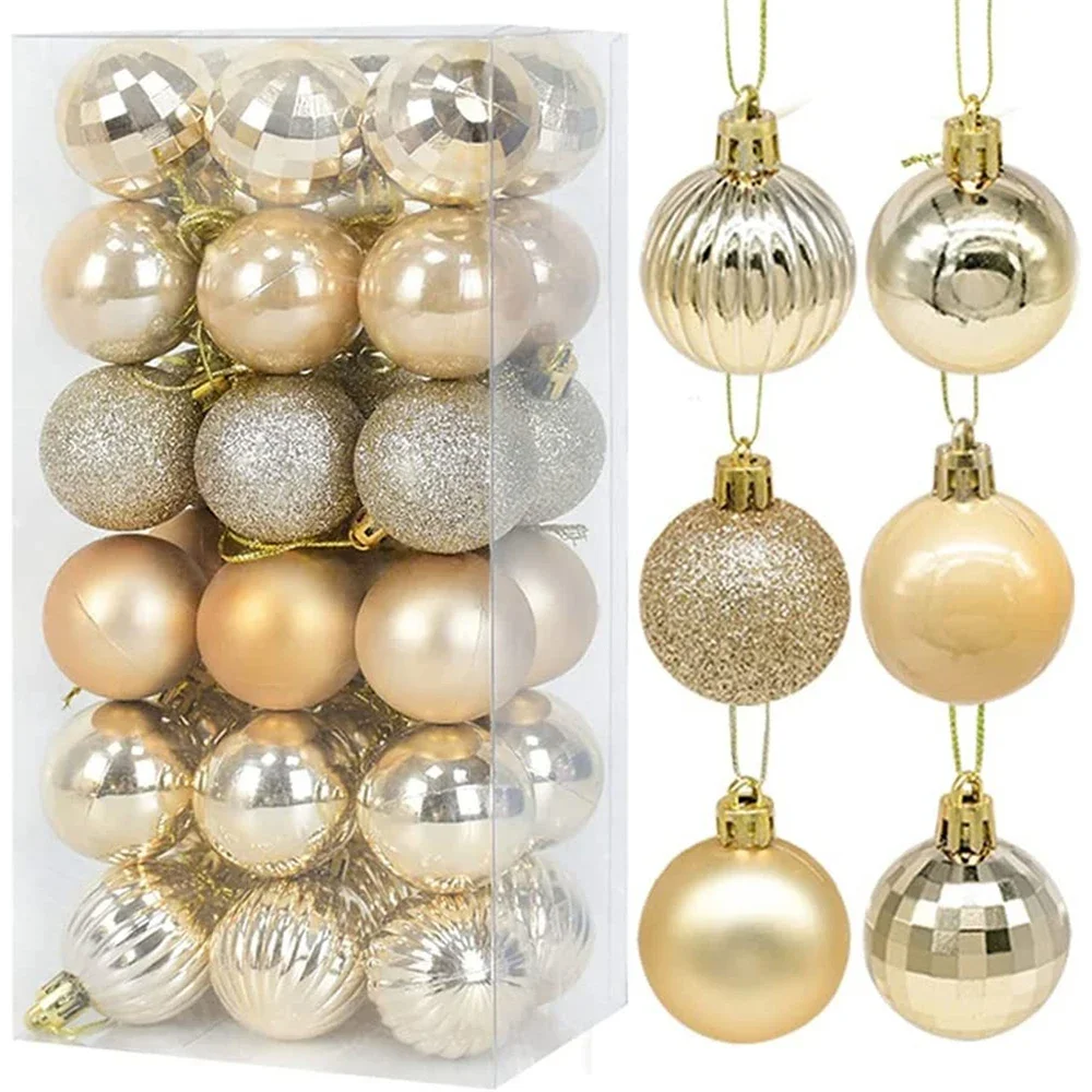 

36pcs 6cm Christmas Balls Christmas Tree Ornaments Ball Xmas Hanging Tree Pendants Festive Party Decor Supplies New Year Gift