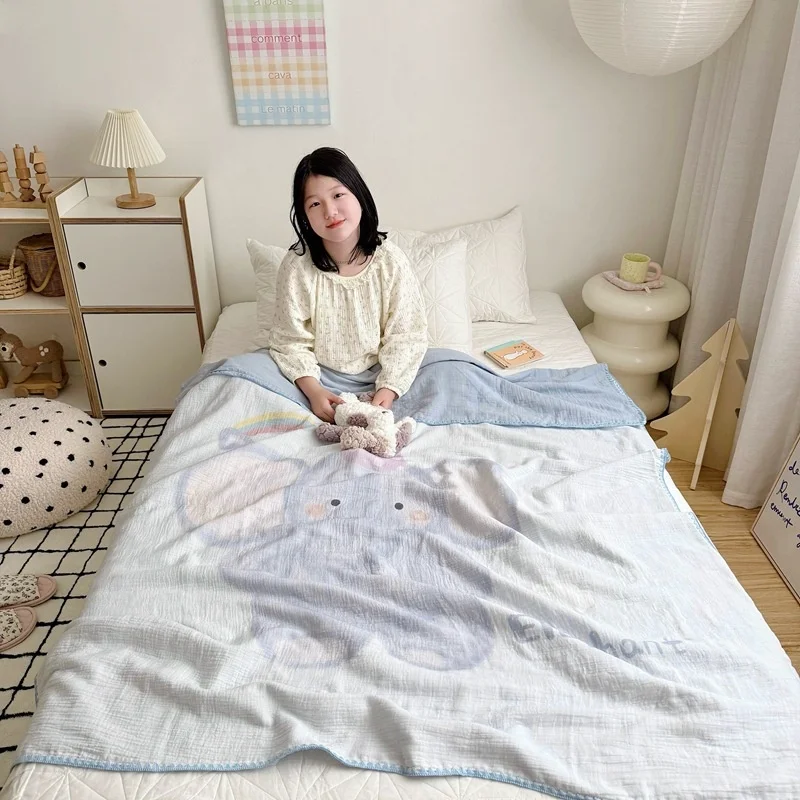 بطانية موسلين للأطفال الصيف طفل الفتيان الفتيات بطانية للسرير القطن لينة التبريد رمي بطانية للأريكة أريكة سرير لحاف