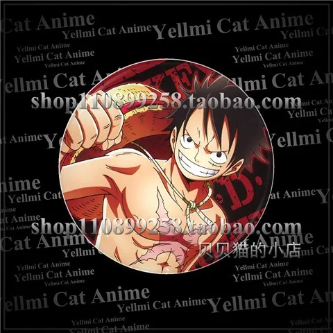 One Piece Pirate King Luffy Red Hair Shanks Hawk Eyes Mihawk Trafalgar Law Portgas Ace Sabo Badge Pendant Keychain Mirror F view 2