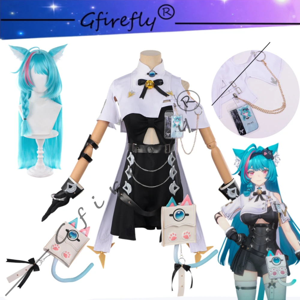 

Neverness To Everness Mint Same Style Awakener Uniform Cosplay Costume with Wig Accessories Halloween Carnival Party Stage Wear
