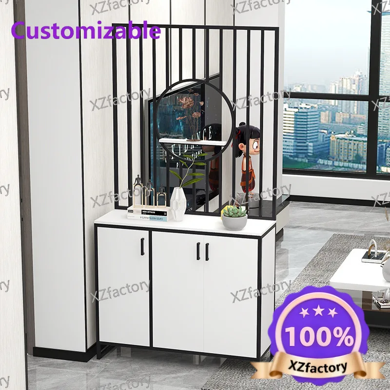 Factory Direct 2026 Top RatedWrought iron partition shoe cabinet household foyer screen partition cabinet living room storage de
