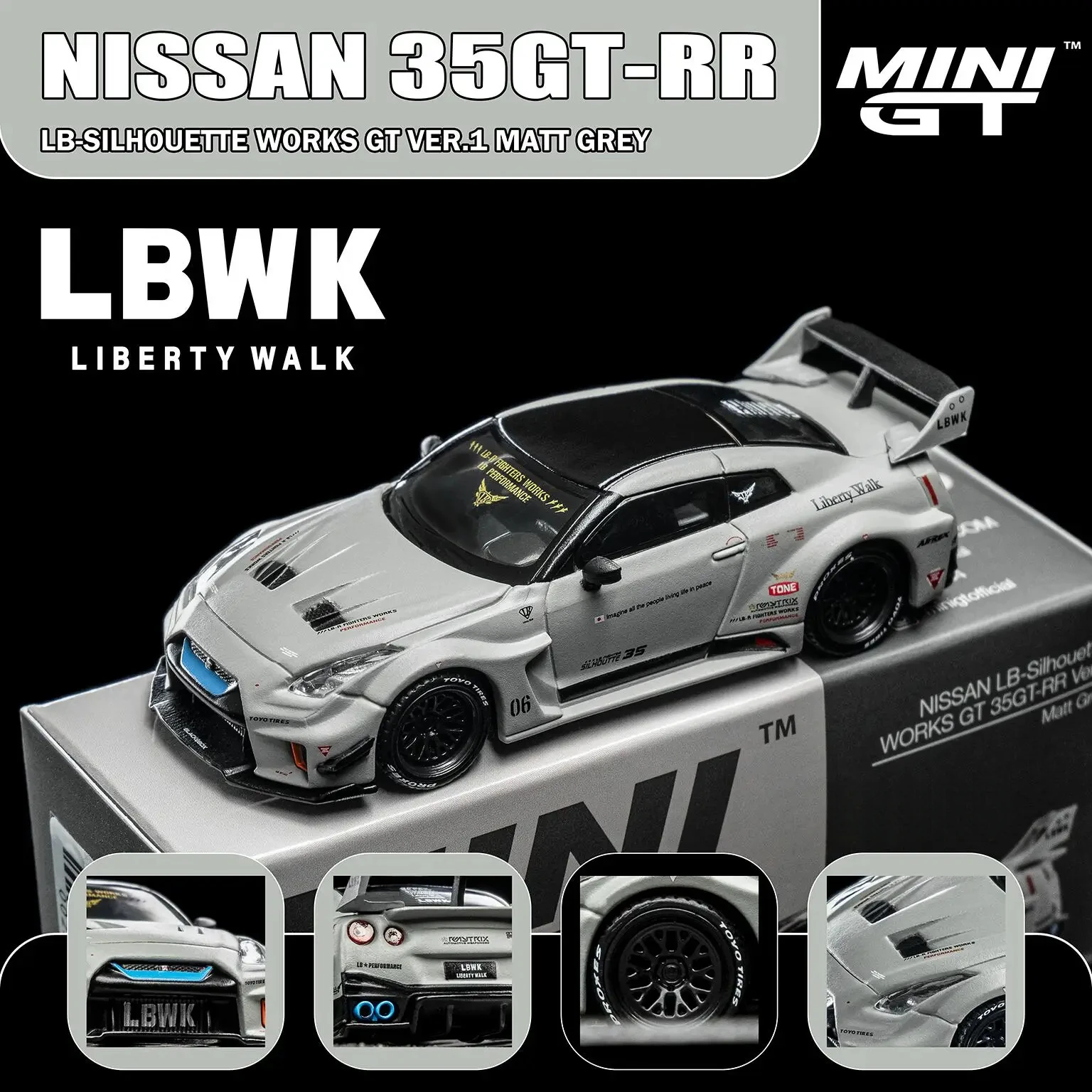 MINIGT 1/64 1248 Nissan GT‑R R35 LBWK GT 35GT‑RR Diecast Car Model Alloy Simulation Collection Toy Gift For Boys#peetyeee