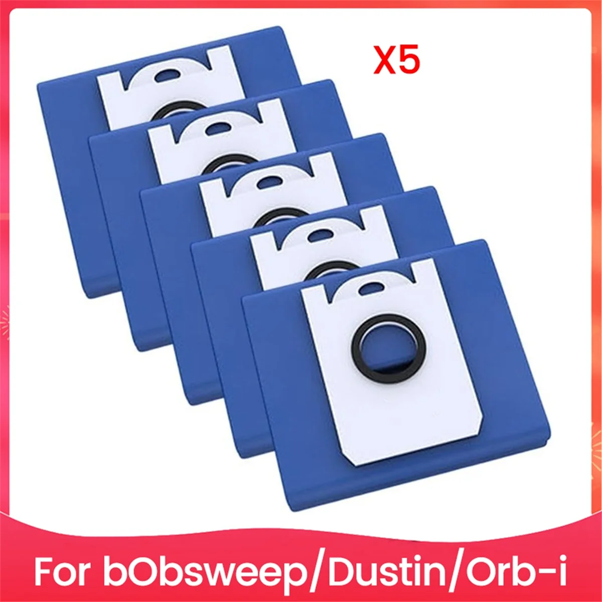 Pengganti tas debu untuk BOb untuk Dustin dan orb-i Robot penyedot debu, tabung vakum tas kapasitas besar 5pcs