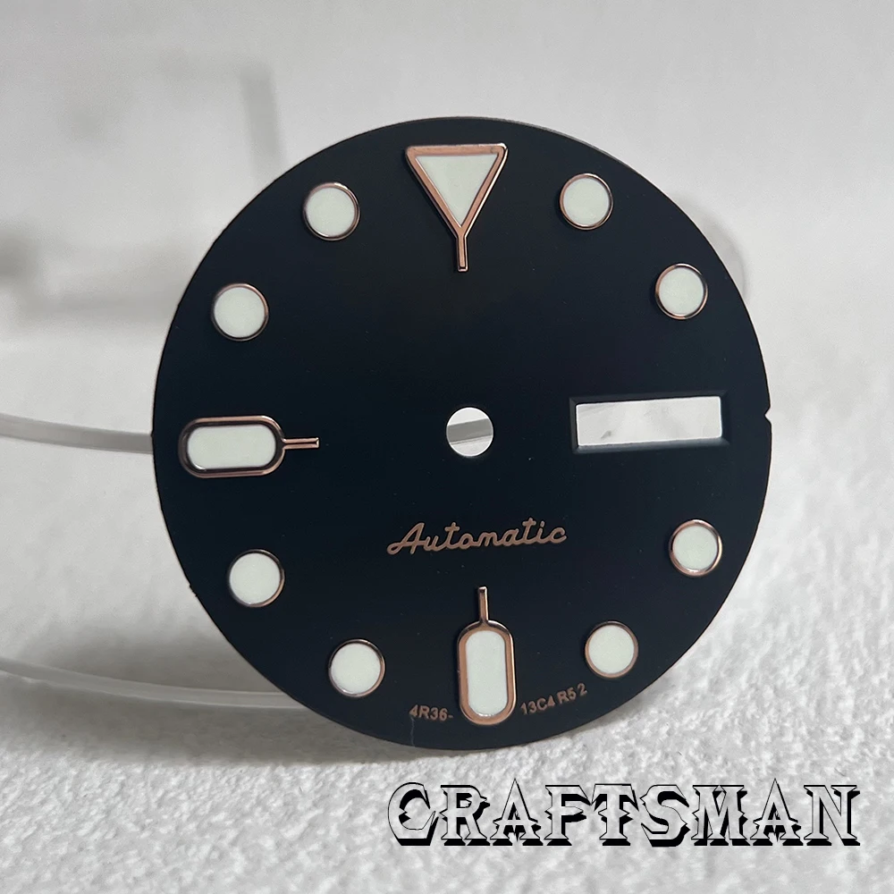 Orologio quadrante argento oro rosa oro con doppia finestra da 28,5 mm adatto per parti del quadrante NH35 NH36 accessori per il miglioramento dell'orologio