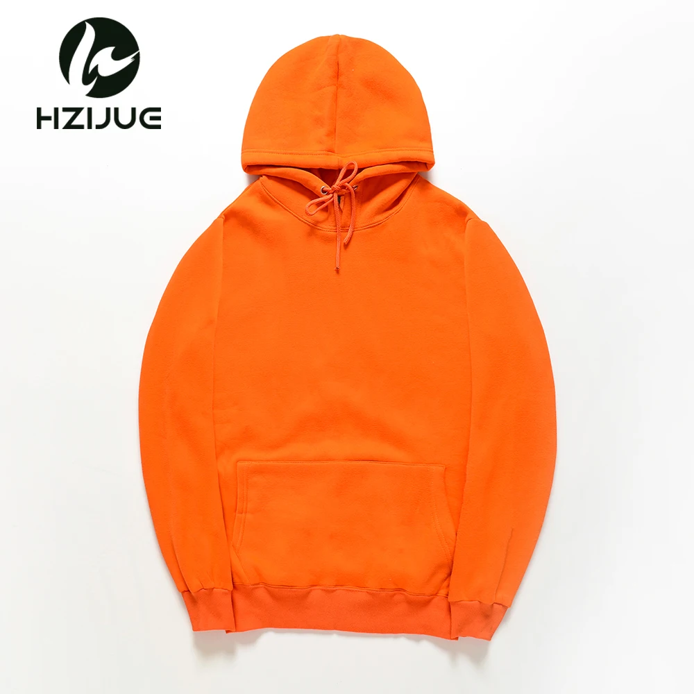 Brand Men Orange Spring Autumn Casual Hoodies Men\'s Sweatshirts Long Sleeve Solid Color Hooded Sweatshirt Male Pure cotton