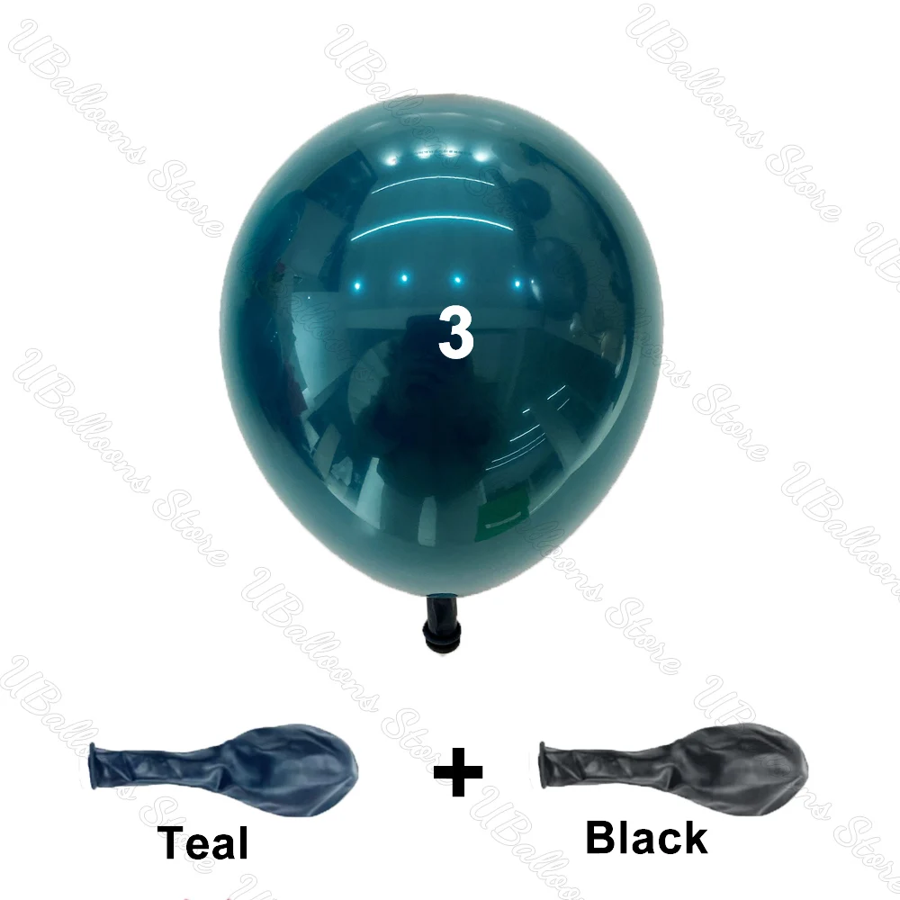 5/10/12/18 Zoll dunkle blaugrüne Luftballons, blaugrün, einlagig, doppelt gefüllter Chrom-blaugrüne Ballon für Geburtstags-Safari-Party-Dekoration – Detail 10