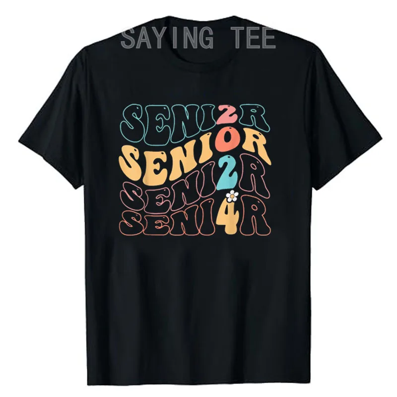 

Senior-2024 Retro Class of 2024 Seniors Graduation 24 Gifts T-Shirt Schoolwear Clothes Sayings Quote Graphic Tee Tops