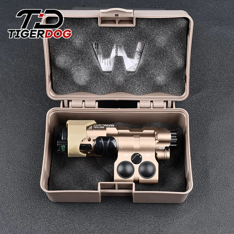 WADSN Airsoft Metal MAWL-C1 Red Green Blue IR Laser Aiming Battery Box Hunting Weapon Torch Flashlight Rifle Gun Laser Indicator