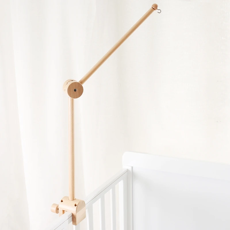 

Baby Wooden Bed Bell Bracket Mobile Hanging Rattles Toy Hanger Cloud Shape Baby Crib Mobile Bed Bell Toy Holder Arm Bracket Gift