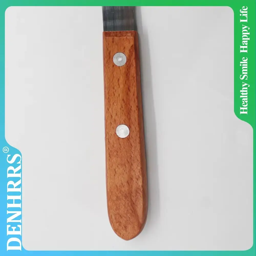 

1 шт., стоматологический шпатель для смешивания, шпатель из нержавеющей стали, нож с деревянной ручкой, шпатель для смешивания зубной штукатурки, нож, инструменты