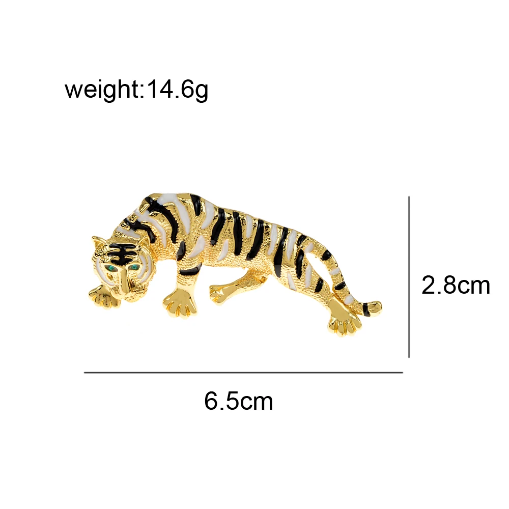 CINDY XIANG Hunting Tiger Brooch Women And Men Pin Animal Design Fashion Jewelry