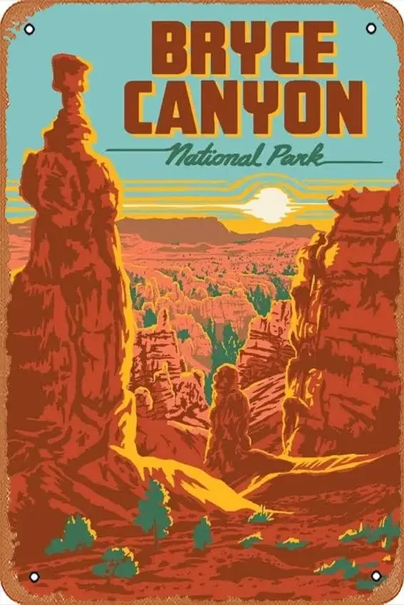 Vintage Metal Tin Sign Canyon National Park,Utah, Wall Decor for Home,Living Room,Bedroom,Kitchen,Bar,Coffee Shop,Garage,G
