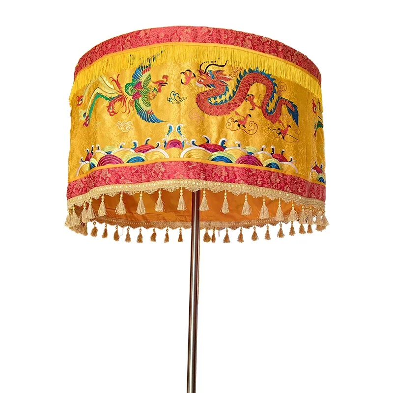 Boutique Dragon and Phoenix Treasure Cover Umbrella Emperor Travel Temple Puja Supplies Luo Umbrella Canopy Round Building