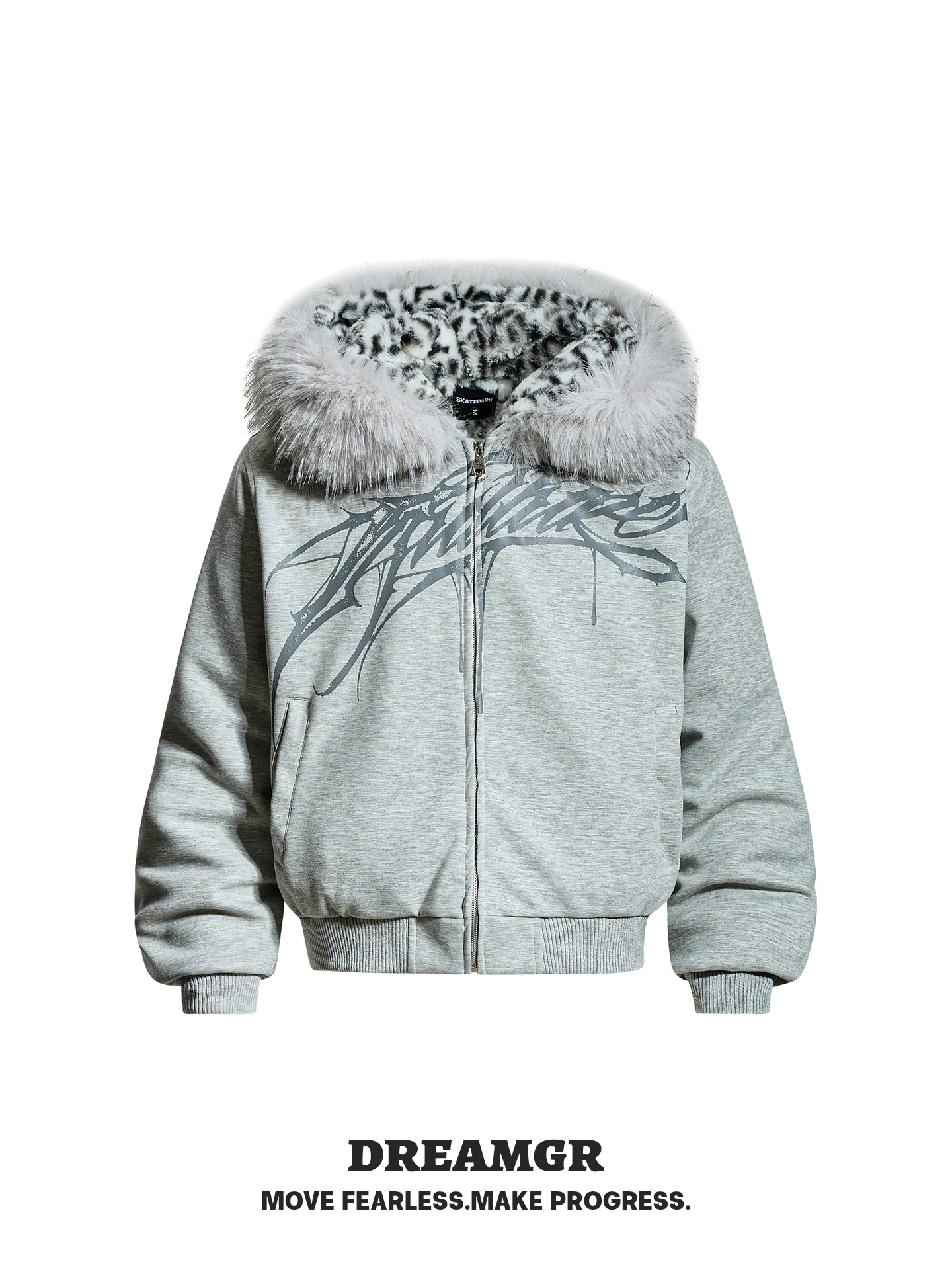 

Мужская утепленная куртка American High Street с принтом «Медведь и орёл», с отстегивающимся меховым воротником, теплая, молодежный тренд