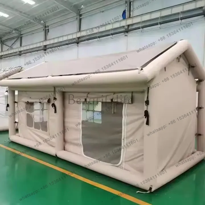 Manufacturer's Portable Inflatable House Air Tent Large Family UV-Resistant Waterproof Camping Tent with Insect Repellent