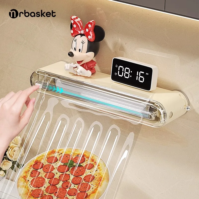 Multi Functional Cling Film Cutter For Household Kitchen Wall Mounted Non Perforated Plastic Cutter Kitchen supplies