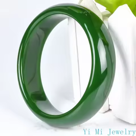 Genuine Hetian Jade Bracelet Spinach Green Jadeite Ladies Mom Charm Quality Luxury Bracelet Jewelry Holiday Birthday Gift