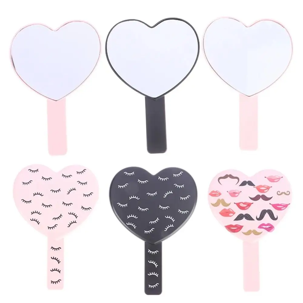 

New Creative Handheld Makeup Mirror Cute Eyelash Pattern Portable Small Mirror Makeup Tools Travel Essentials Square Mirrors