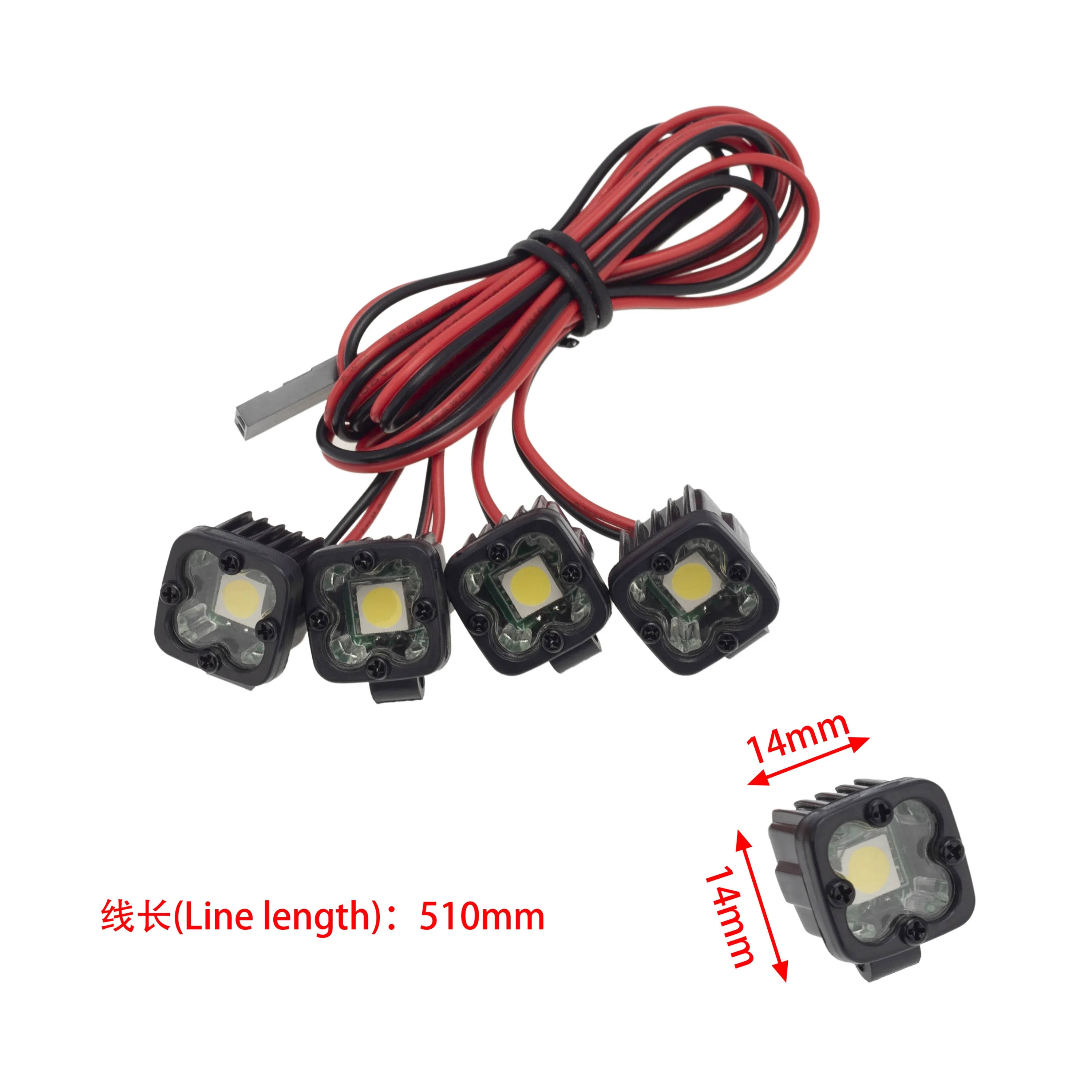 أضواء LED المصابيح الأمامية الساطعة 5050 أضواء مربعة لـ 1/10 RC الزاحف محوري SCX10 90046 TRX4 الشبح RR10 MST Redcat Gen8