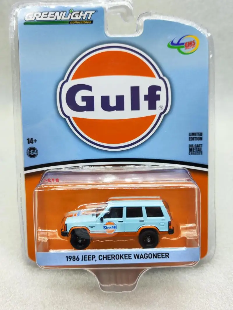 

GREENLIGHT 1:64 1986 Jeep Cherokee WAGONEER - Gulf Collection die cast alloy trolley model decoration