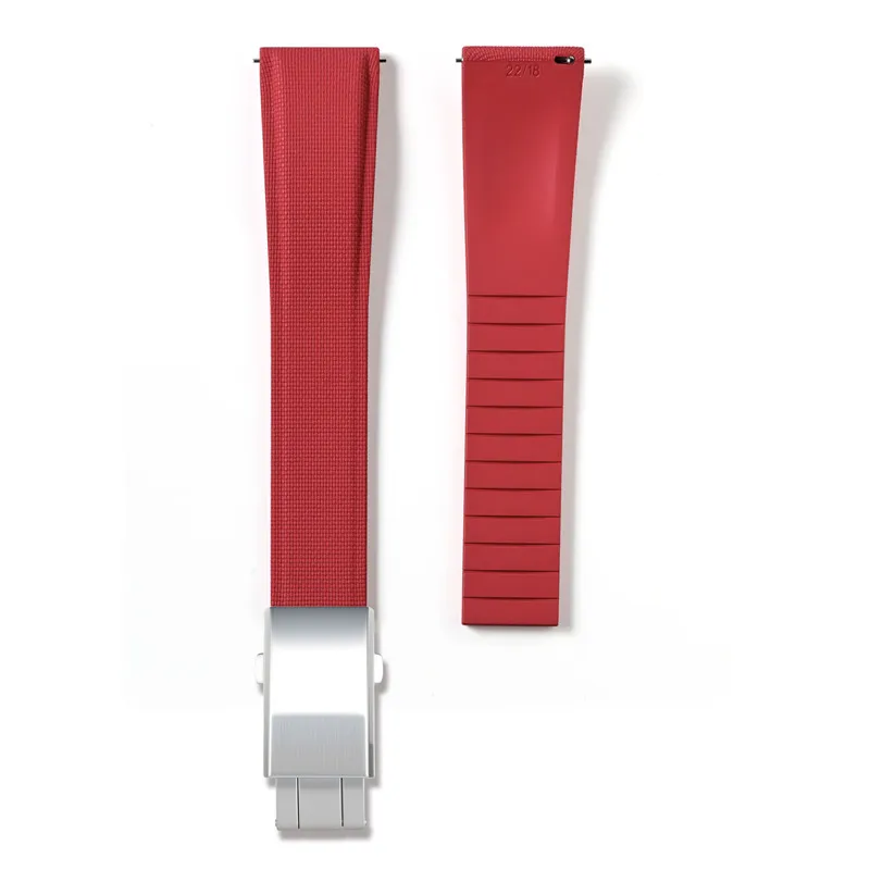 CTS Fluorkautschuk-Uhrenarmband 18mm 19mm 20mm 21mm 22mm 23mm 24mm FKM Schnellverschluss Universal Herren Damen Uhrenband zum Zuschneiden