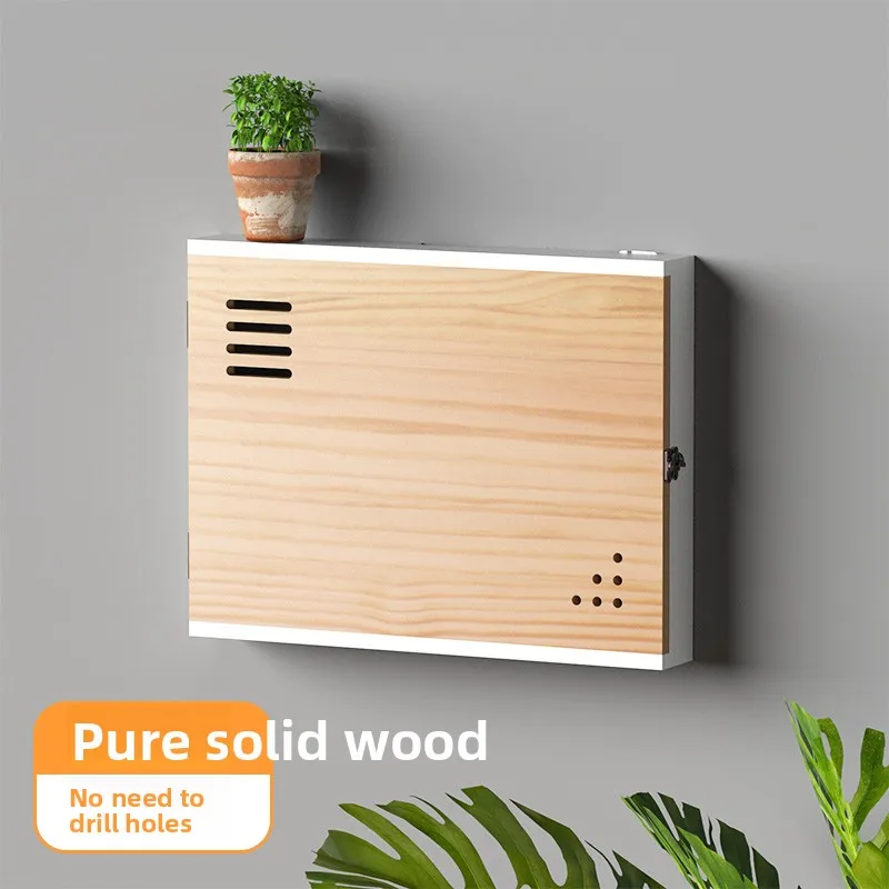 Solid Wood Electrical Panel Cover Living Room Circuit Breaker & Distribution Box Stylish Wall-mounted Electric Switch Decorative