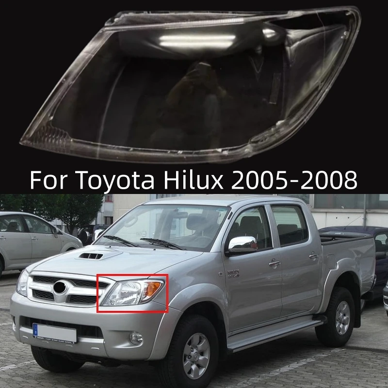 

Для Toyota Hilux 2005 2006 2007 2008, крышка фары, стеклянная линза, крышка фары, прозрачный абажур, левый/правый