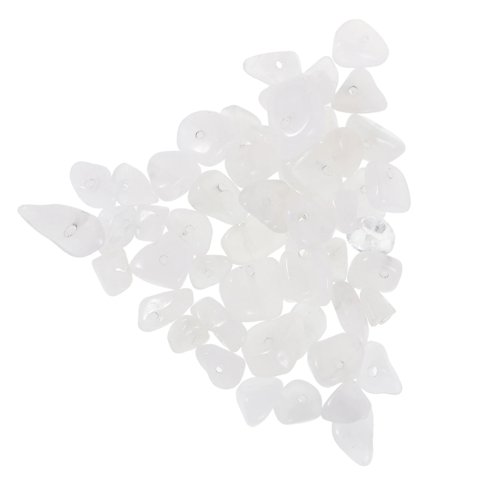 

60G Natural Gravel Beads for Bracelet Making Smooth Polished Stone Accessories DIY Jewelry Craft White Gemstone Pearls