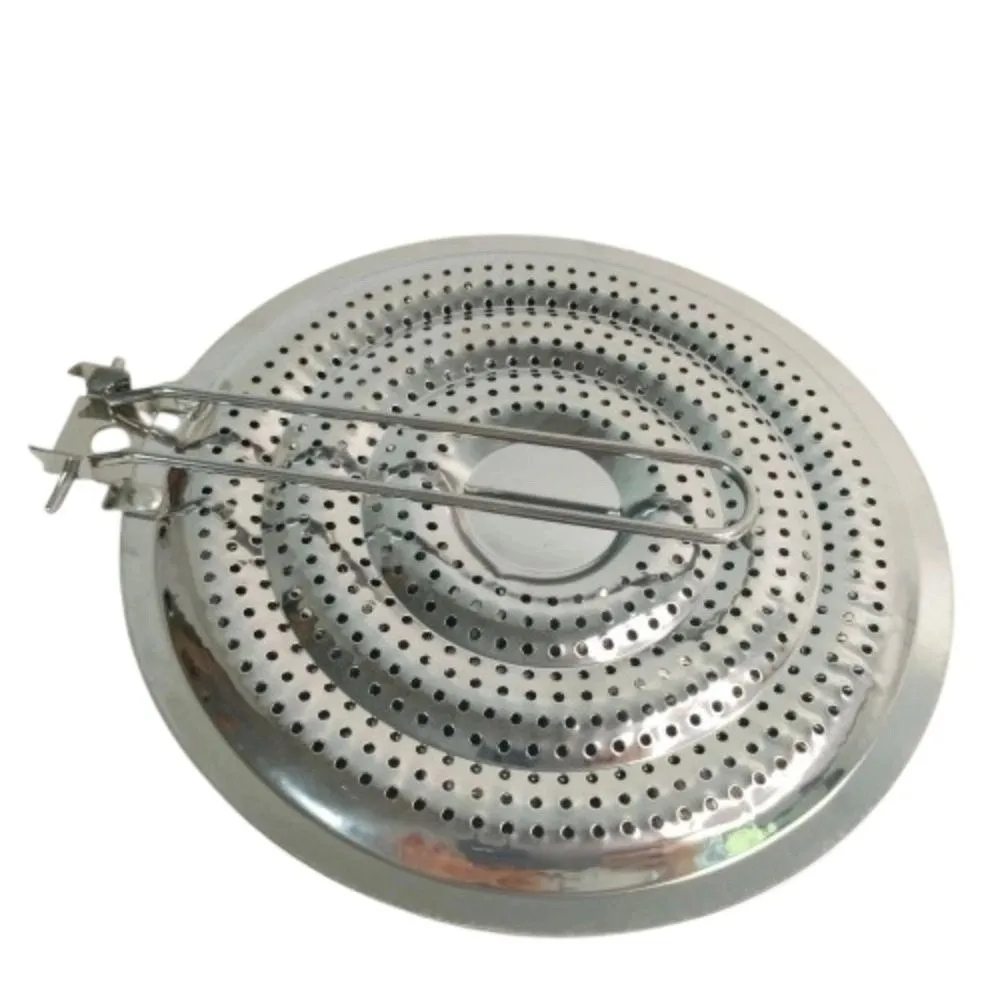 Durable Stainless Steel Heat Diffuser Wood Handle Round Insulation Pads Hanging Non Slip Bottom Thermal Conductivity Mat Kitchen