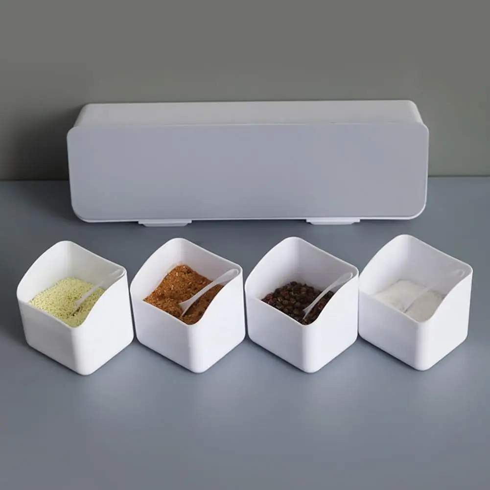 

Condiment Container Wall-mounted Spice Jar Capacity Wall-mounted Seasoning Box Set with Dustproof Waterproof Features for Salt