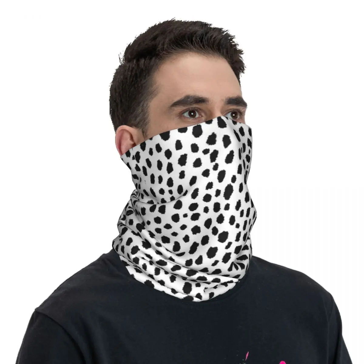 Dalmatian Spots (blackwhite) Bandana Neck Gaiter Printed Wrap Scarf Multi-use Cycling Scarf Running For Men Women Adult