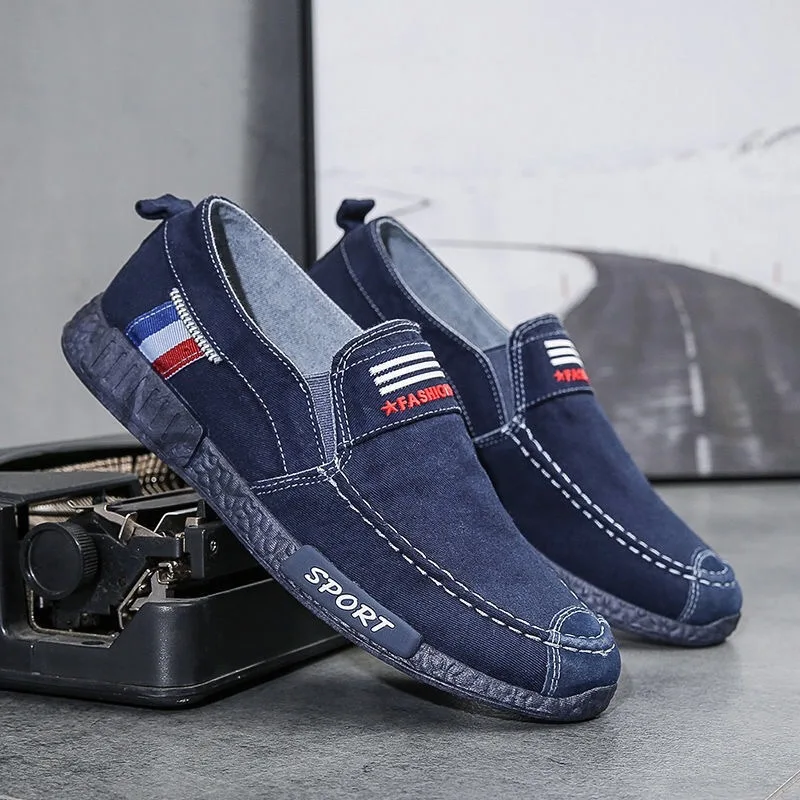 Men Canvas Shoes Male Summer Casual Denim Shoes Mens Vulcanize Sneakers Slip on Loafers Driving Moccasin Chaussure Homme2023