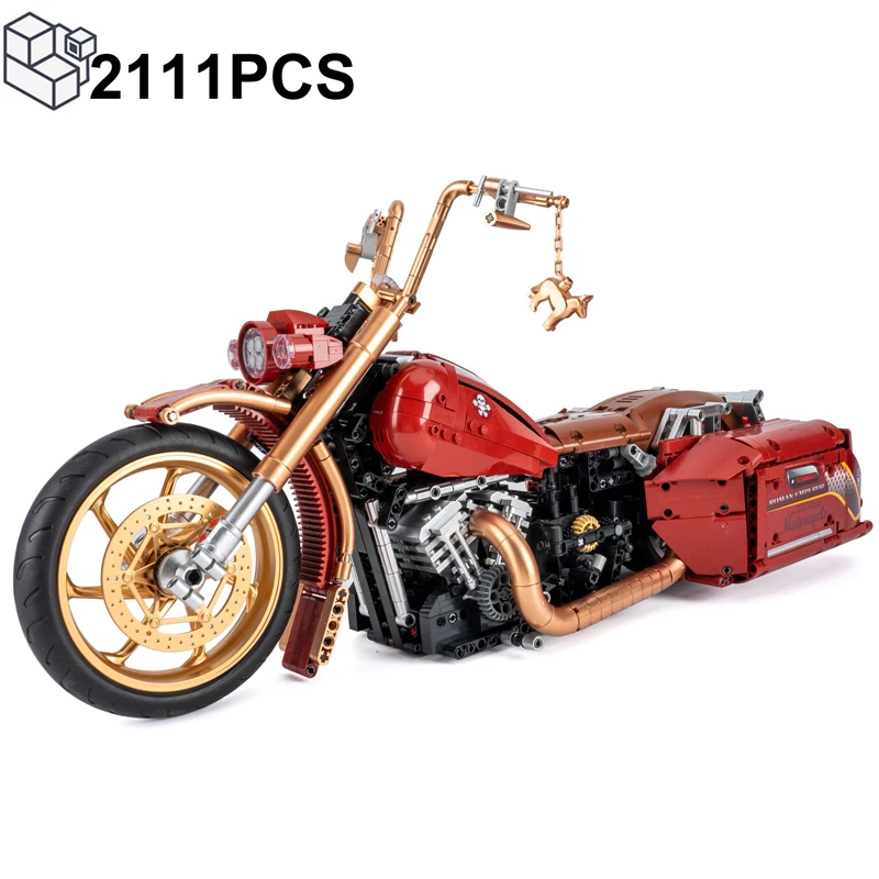 

2111PCS Technical 1:5 Retro Motorcycle Building Blocks Motorbike Locomotive Racing Vehicle Assemble Bricks Toys Gifts For Kids