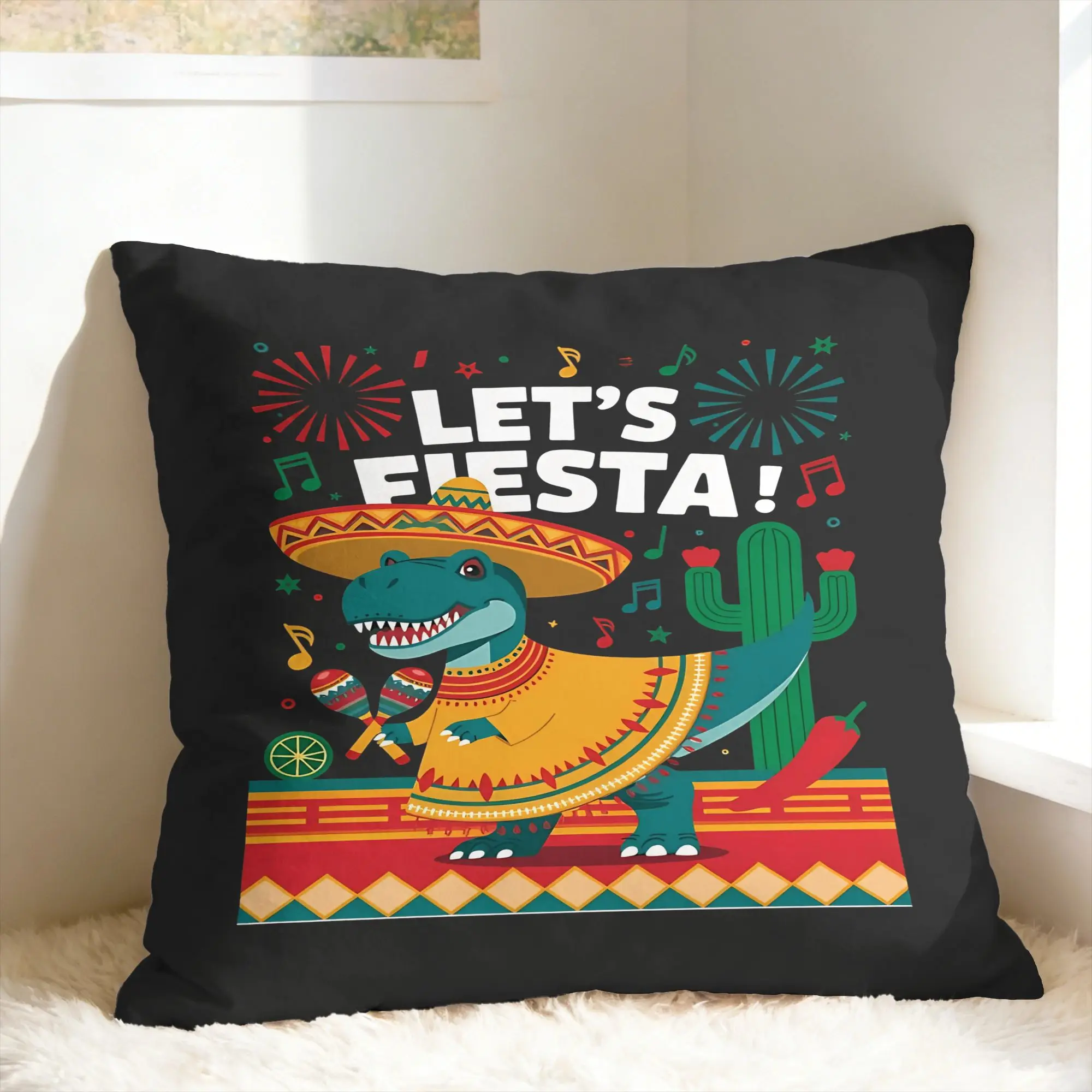 Pillow Cover Let's Shirt Party Fiesta  Novelty Pillow Case For Sofa Couch Bed Living Room Pillowcases