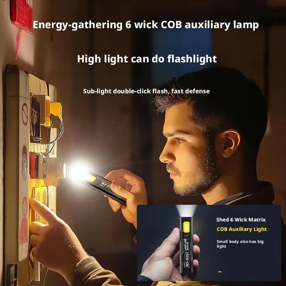 2026new LED Keychain Flashlight USB-C Rechargeable 800Lm Portable Mini Torch Light Pocket Lantern Flood Work Light With Magnet