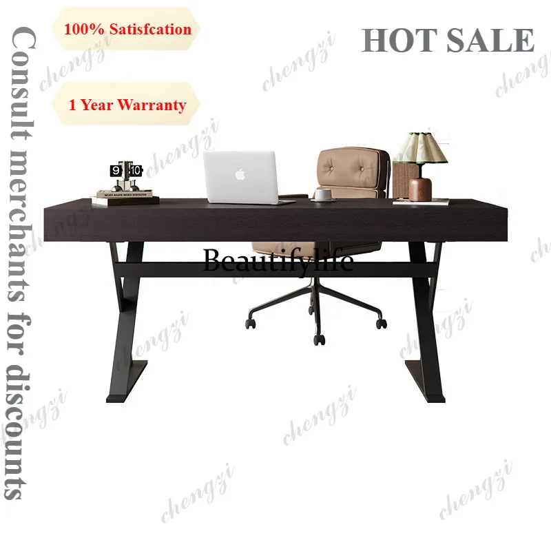 

B573 Solid Wood Workbench Office Desks Italian Minimalist Modern Simple Office Desks High-end Household Furniture Scrivanie