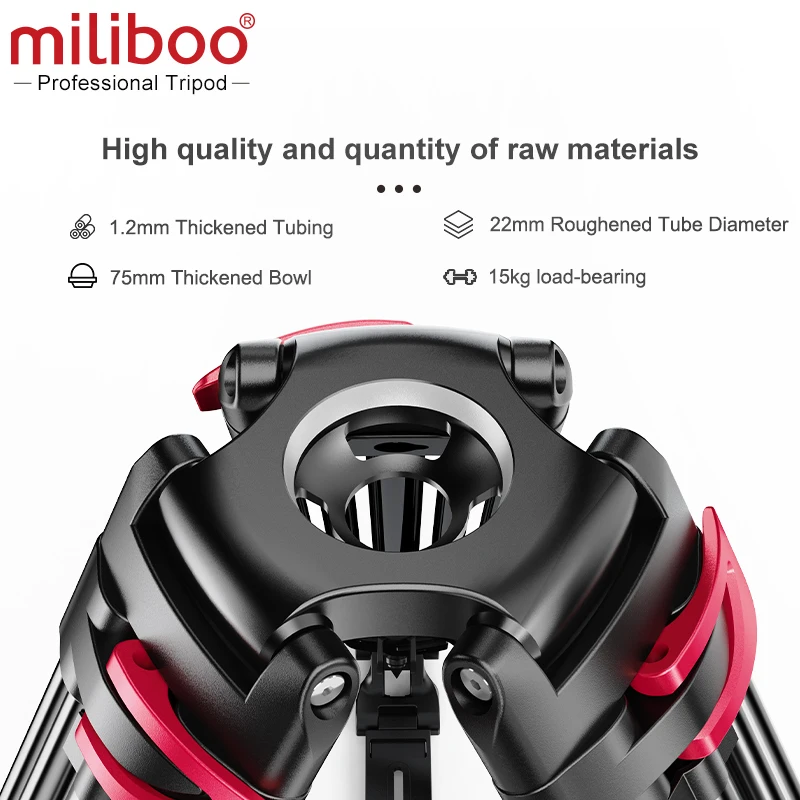 milibooMTT609pro Professional tripod stand with New upgraded quick lock head tripode camara fotográfica tripode para móvil삼각대